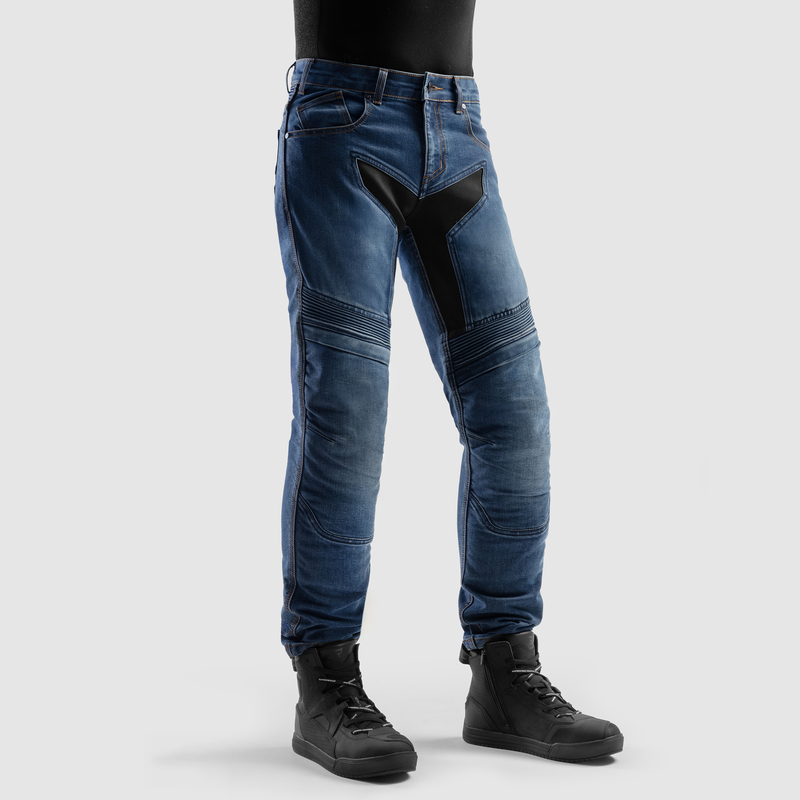 JEANSY MOTOCYKLOWE REBELHORN EAGLE 4 WASHED BLUE REGULAR FIT - obrazek 4